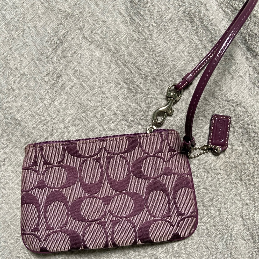 Purple coach wristlet
